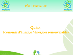 Quizz Economies d'énergies/énergies renouvelables