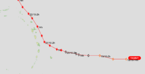 Trajectoire ouragan TAMMY