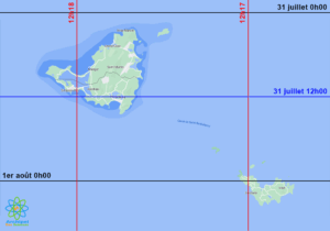 Soleil zénith Iles du Nord août 2025